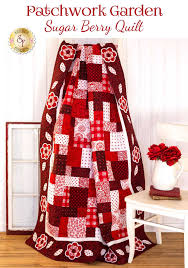 Patchwork Garden Quilt Kit Sugar Berry Gorgeous Reds And Whites Enhanced With Embedded Glitter Truly Sparkle In The Patchwork Quilts Garden Quilt Quilt Kit