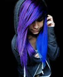 Emo Girls With Blue And Purple Hair Women Medium Haircuts Scene Hair Hair Emo Hair