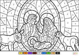 Christmas Nativity Scene Color By Number Super Coloring Nativity Coloring Pages Nativity Coloring Christmas Nativity Scene