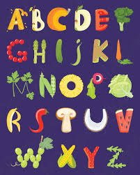 Vegetables With Fruits Alphabet Vegetable Abc Poster Etsy Alphabet Letters Wall Art Letter Wall Art Fruit Wall Art