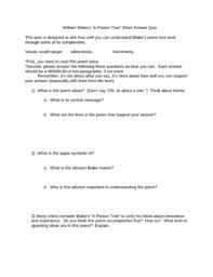 This a poison tree worksheet is suitable for 5th grade. Poison Tree Worksheets Teaching Resources Teachers Pay Teachers