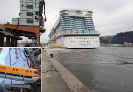 Costa smeralda is the ship that is the symbol of beauty, style and italian hospitality. Costa Smeralda Hits Crane In Savona Crew Center