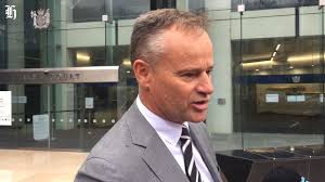 Warwick McKee, the officer in charge of the homicide investigation, speaks  outside court about the conviction of Joseph Borton