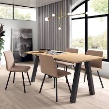 • choisissez cette table et ces chaises au style épuré et moderne ! Table Moderne Rectangulaire En Stratifie Avec Pieds Obliques Veneto 4 Pieds Com