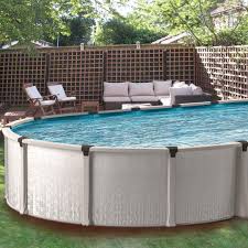 Installing an oval above ground swimming pool can be done quickly if you're prepared beforehand. Eternia 19 X 33 Ft Oval Buttress Free Above Ground Pool Pool Supplies Canada