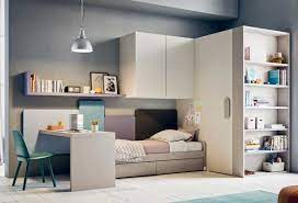 Cameretta per ragazze o bambine con letto a soppalco, letto trasformabile a scomparsa, armadio angolare. News 16 Idee Per Arredare Una Cameretta Ad Angolo Clever