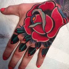 Old School Tattoo Traditional Ink Rose Hand Rose Tattoos Tattoos Hand Tattoos
