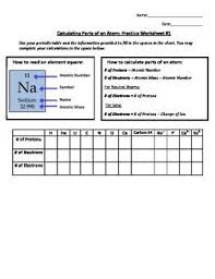 Calculating Parts Of An Atom Practice Worksheet 1 Practices Worksheets Worksheets Atom