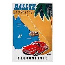Yugoslavia Adriatic Rally Classic Car Vintage Poster Zazzle Com Vintage Postcards Travel Vintage Travel Posters Vintage Postcard