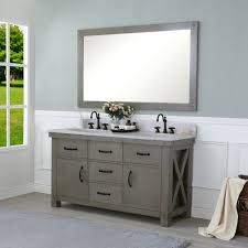 19 bathroom vanity white wall mount cabinet glass sink faucet drain combo ptrap. Water Creation 60 Inch Grizzle Grey Double Sink Bathroom Vanity With M