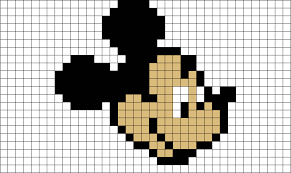 Mickey Mouse Pixel Art Pixel Art Pixel Art Pattern Graph Paper Art