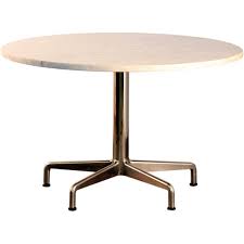Segmented Base And Marble Top Round Dining Table By Eames For Knoll Round Marble Table Modern Dining Room Tables Marble Tables Design