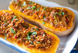 Slimming Eats Healthy Delicious Recipes Syn Free Butternut Squash Stuffed With Spicy Chicken And Rice Full Recipe Http Www Slimmingeats Com Blog Butternut Squash Stuffed With Spicy Chicken And Rice Facebook