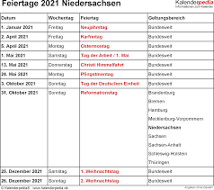 Zum beispiel zählt der 13. Feiertage Niedersachsen 2021 2022 2023 Mit Druckvorlagen