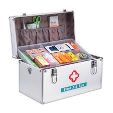 A first aid kit is a collection of supplies and equipment that is used to give medical treatment. Outdoor Travel First Aid Kit Medical Survival Emergency Kits 2 Layers 14 Inches Silver Aluminium Car Hospital Medicine Box Case Emergency Kits Aliexpress