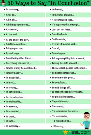 Ways To Say In Conclusion English Writing Skills English Vocabulary Essay Writing Skills