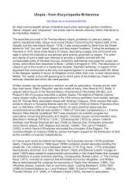 Utopia From Encyclopedia Britannica