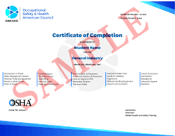 Osha 30 Hours Oil And Gas Industry Sample Certificate Occupational Health And Safety Safety Management System Occupational Safety