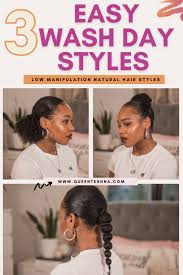 To make applying your hair products easier, clip up half of your hair to section it off. 3 Lazy Wash Day Natural Hairstyles Queen Teshna
