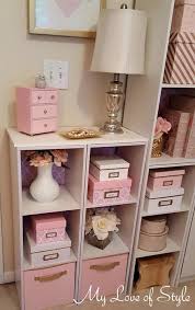 Pink And White Damask Craft Room Storage Boxes Home Office Decor Ikea Small Bedroom Bedroom Diy