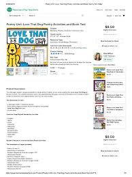 We designed a lot of books. Poetry Unit Love That Dog Poetry Activities And Book Test