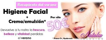 Operación DETOX. Repara tu piel después de VERANO. Hazte una limpieza  facial y llévate una crema o emulsión por tan solo 50 euros! Pide tu cita.  Promoción válida del 03 al 07
