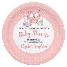 Cute Pink Owl Baby Shower It 39 S A Girl Thank You Paper Plate Pink Owl Baby Shower Owl Baby Shower Baby Shower Paper