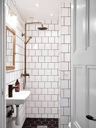 Black And White Shower Tile How To Pull Off This Easy To Clean Affordable Trend Square White Tiles Dark Grout Bathroom Inspiration Bathroom Design White Square Tiles