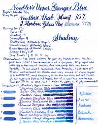 noodlers upper ganges blue ink ink pen drawings noodlers