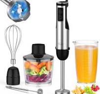 Amazon.com: Immersion Blender Handheld, 1100W 5-in-1 Multi-Purpose Hand  Blender, 12-Speed Stick Blender, 600ml Beaker, 500ml Chopper, Egg Whisk,  Milk ...