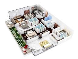 Three bedroom apartment floor plan. 20 Plans For 3 Room Apartments With Modern 3d Designs