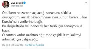 Ziya selçuk (born 1 may 1961) is a turkish politician and educator. Bakan Selcuk Acikladi Okullar Ne Zaman Acilacak Son Dakika Haberleri