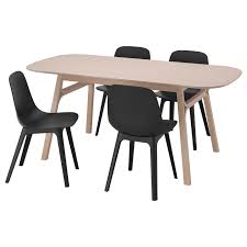 Voxlov Odger Table And 4 Chairs Bamboo Anthracite Ikea In 2020 Ikea Chair Ikea Dining Sets