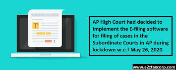 Part i preliminarypart i preliminary. Ap High Court Had Decided To Implement The E Filing Software For Filing Of Cases In The Subordinate Courts In Ap During Lockdown W E F May 26 2020 A2z Taxcorp Llp