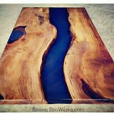 Deep Blue Resin Table Resin Table Wood Resin Table Resin Furniture