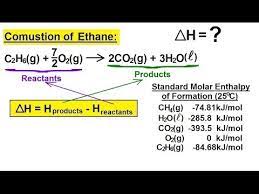 Hydrogen has the formula h2, this represents 1 mole of hydrogen. Chemistry Thermochemistry 6 Of 37 Enthalpy Example 2 Combustion Of Ethane Youtube