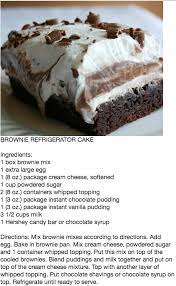Brownie Refrigerator Cake Brownie Refrigerator Cake Dessert Recipes Delicious Desserts