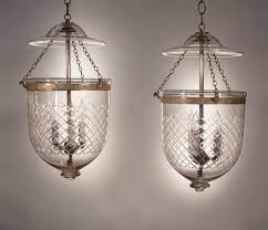 Jvi designs bell jar 4 light extra large hanging pendant in oil rubbed bronze with clear glass 1027 08. Pair Of Antique English Bell Jar Lanterns With Diamond Etching Jar Lights Jar Lanterns Jar Pendant Light