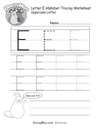 Teach cursive with our perfect connecting cursive handwriting letters. Uppercase Letter E Tracing Worksheet Doozy Moo