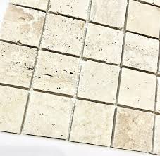 Light ivory travertine kitchen backsplash tile. 2x2 Light Ivory Tumbled Travertine Mosaic Tile Backsplash Wall Floor Amazon Com