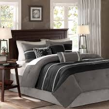 Black And Gray Comforter Set Madison Park Teagan 7 Piece Black Gray California King Comforter Set Comforter Sets Bed Comforter Sets King Comforter Sets