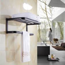 Double Etagere Porte Serviette Mural Crochet Serviette Pour Salle Bain En Laiton Noir Porte Serviette Mural Meuble Salle De Bain Porte Serviette