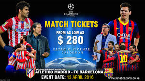 Laliga title challengers barcelona and atletico madrid played out goalless draw. Atletico Madrid Vs Barcelona Champions League Tickets Fanatic Sports Travel