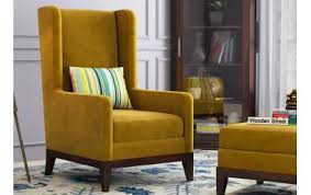 Monarch dining chair in navy with medium espresso wood legs by office star products. Sofa Chairs Upto 55 Off Buy Single Sofa Chair Online In India