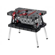 Maniglia con protezione in gomma per un agevole trasporto. Keter Worktable Tavolo Da Lavoro Pieghevole Masterfer