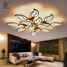 Ceiling Lights Modern Leaf Design Acrylic Led Simple Smart Lamps Contemporary Ac For Living Room Hall Ho Pop False Ceiling Design Ceiling Lights Modern Ceiling