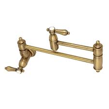Find comparison reviews of the best brass kitchen faucets on the market. Kingston Brass Heirloom Antique Brass 2 Handle Wall Mount Pot Filler Handle Kitchen Faucet In The Kitchen Faucets Department At Lowes Com