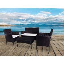 Whether you're looking to refresh your conservatory or bring your patio to life, we have rattan tables, chairs and sofas that will suit perfectly. Blur Horizon Panana Rattan Garden Furniture Set 4 Piece Dining Table Chair Sofa Set For Patio Brown Garden Furniture Sets