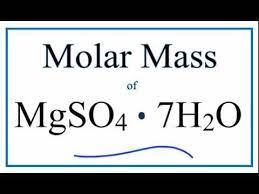 Molar mass of a hydrate. Molar Mass Molecular Weight Of Mgso4 7h2o Magnesium Sulfate Heptahydrate Youtube