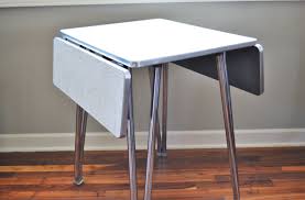 1950s Formica Top Drop Leaf Table With Chrome Legs Retro Etsy Retro Kitchen Tables Midcentury Modern Dining Table Small Dining Table
